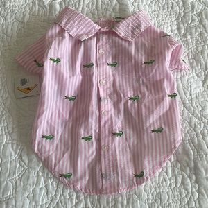 Seersucker embroidered pet clothing